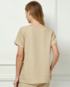 SEE AND BE SEEN T3737 TEXTURED DROP SHOULDER TOP Taupe