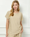 SEE AND BE SEEN T3737 TEXTURED DROP SHOULDER TOP Taupe