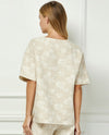 SEE AND BE SEEN T3846 JACQUARD LINEN BLEND TOP Taupe