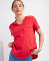 RAE MODE T9903 COTTON SHORT SLEEVE TOP RUBY
