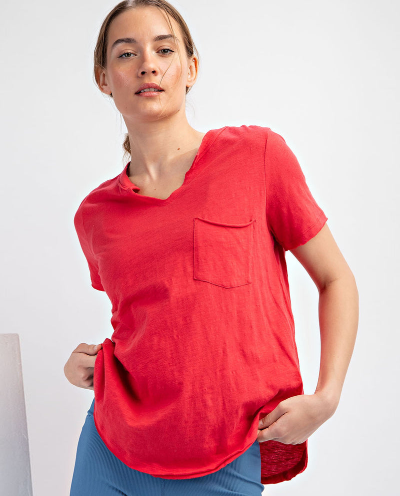 RAE MODE T9903 COTTON SHORT SLEEVE TOP RUBY