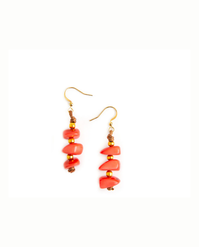 TAGUA 1E367 ZORAIDA EARRING POPPY CORAL