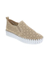 VERY G NICOLE LASER CUT SLIP ON SHOES TAN
