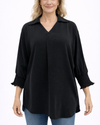 TANGO MANGO T6888-99 OVERSIZED V-NECK TOP BLACK