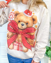 TEDDY BEAR CHRISTMAS RHINESTONE SWEATSHIRT