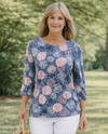 TEE PARTY STP-2 SPARKLE CIRCLE 3/4 SLV TOP PINK