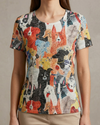 TEE PARTY XTP-1 SPARKLE DOG SHORT SLV TOP ORANGE