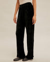HEM & THREAD TH-35975 CRINKLE VELVET PANT BLACK