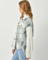 MYSTREE TH-60313 PLAID FUR JACKET IVORY