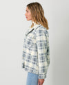 MYSTREE TH-60889 BUTTON DOWN FAUX FUR JACKET SOFT BLUE