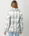 MYSTREE TH-60889 BUTTON DOWN FAUX FUR JACKET SOFT BLUE