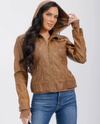 TH-LB191L3 L/S REMOVABLE HOOD FAUX LEATHER JACKET CAMEL
