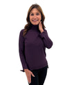 TH-NS1638 LONG SLV RIBBED TURTLE NECK - EGGPLANT