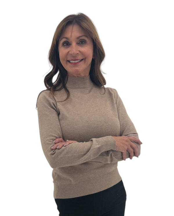 TH-NS2169 SOLID MOCK NECK SWEATER