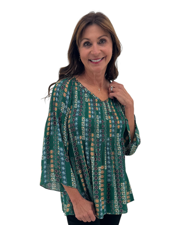 TH-NT0125 V-NECK PLEATED TOP