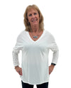 TH-P15472 L/S V-NECK SOLID TOP white