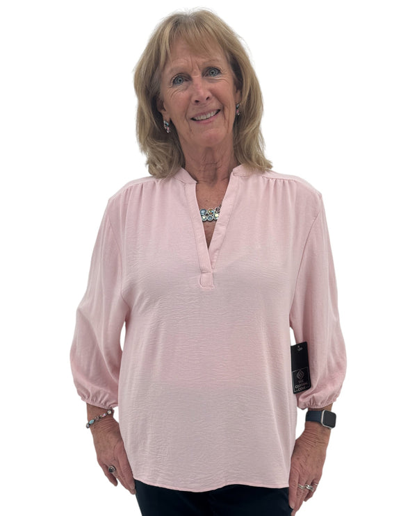 TH-T4483 3/4 SLV V-NECK BLOUSE