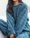 TH PJ-2186 CHENILLE 2 PC PAJAMA SET blue