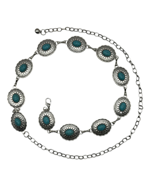 TO-40669 SILVER SOUTHWEST CHAIN BELT