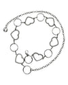 TO-40690 HEART/STONE CHAIN BELT SILVER