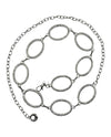 TO-40730 OVALS W/STONES CHAIN BELT SILVER
