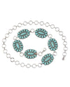 TO-40859 SOUTHWEST CHAIN BELT WITH STONES TURQUOISE