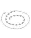 TO-40890 RINESTONE HEART CHAIN BELT SILVER