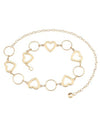 TO-40903 MODERN OPEN HEART CHAIN BELT GOLD
