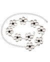 TO-40974 FLOWER POWER CHAIN BELT WITH STONES BLACK