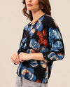 TRIBAL 2175O-8169 3/4 SLEEVE CREW NECK SWEATER navy maple