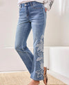 TRIBAL 6107O SOPHIA CURVY FLARE JEAN WITH APPLIQUE