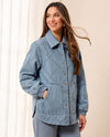 TRIBAL 62420 LONG SLEEVE DENIM QUILTED JACKET