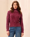 TRIBAL 62510 CABLE KNIT MOCK NECK SPECIAL WASH SWEATER