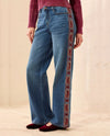 TRIBAL 6339O-5229 AUDREY WIDE DENIM WITH EMBROIDERY FRENCH BLUE