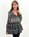 TULIP CV1150 ROSALINDA TOP FLANNEL forest
