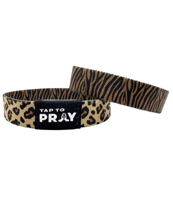 TAP TO PRAY STRETCH REVERSIBLE BRACELETS SAFARI LEOPARD