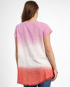 UMGEE A0009 OMBRE LINEN FRAYED TOP BUBBLE PINK BACK