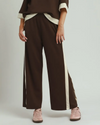 UMGEE H1119-P LUXEKNIT COLORBLOCK STRAIGHT PANTS COCO