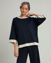 UMGEE H1119-T LUXEKNIT COLORBLOCK CREWNECK MIDNIGHT