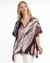 UMGEE K8738 ABSTRACT PRINT FLOWY TOP mauve mix