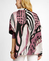 UMGEE K8738 ABSTRACT PRINT FLOWY TOP mauve mix back