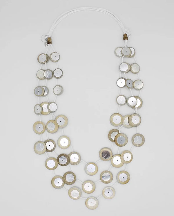 SYLCA UN23N06 IRIDESCENT ARABELLA NECKLACE IVORY