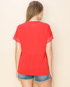 VOCAL 20690S SHORT SLEEVE BAND WITH STONES TOP RED