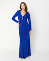 JOSEPH RIBKOFF 243706 MERMAID MAXI DRESS ROYAL SAPPHIRE