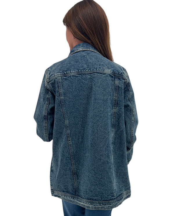 KEREN HART DENIM SNAP FRONT JACKET back