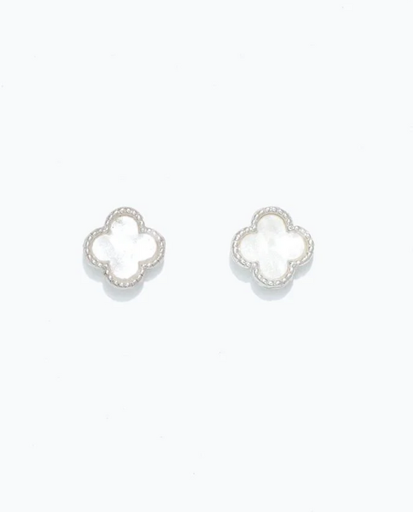 CUTIES HYPOALLERGENIC WHITE CLOVER IN SILVER EARRING 8170270