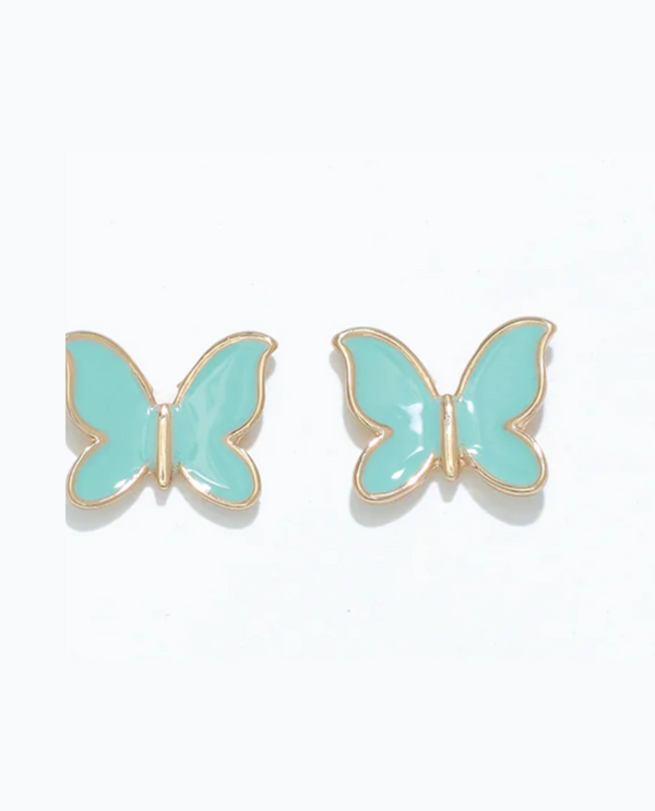 CUTIES HYPOALLERGENIC AQUA BUTTERFLIES EARRING 8170276