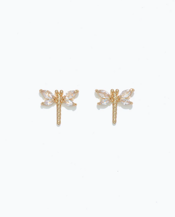 CUTIES HYPOALLERGENIC DRAGONFLY W CRYSTALS EARRING 8170255