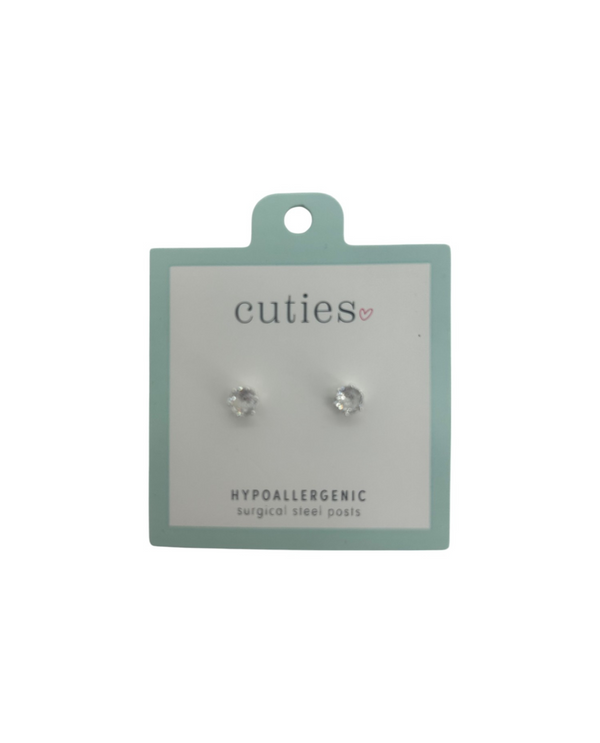 CUTIES HYPOALLERGENIC CZ STUD IN SILVER EARRING 8170287