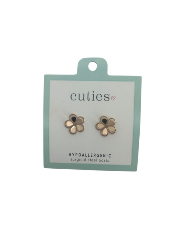 CUTIES HYPOALLERGENIC POLISHED GOLD BOWS EARRING 8170272